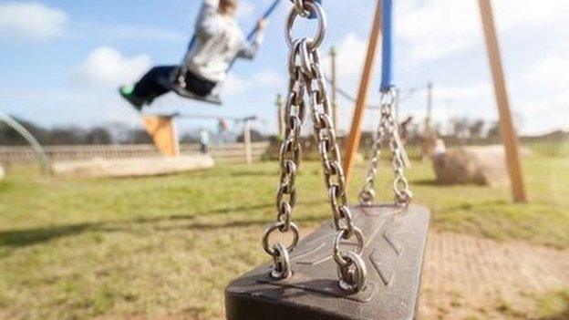 child on swing