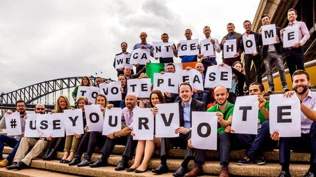 Irish emigrants in Australia have used social media to encourage people in their homeland to vote on 22 May