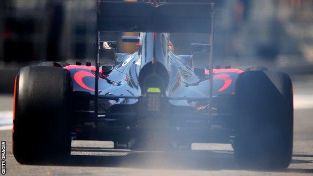 Jenson Button in action during the Spanish Grand Prix