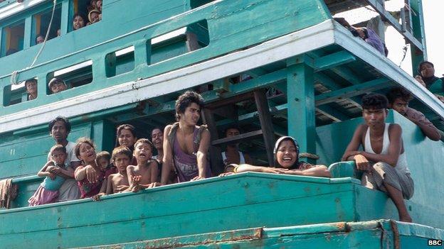 Migrants on the boat