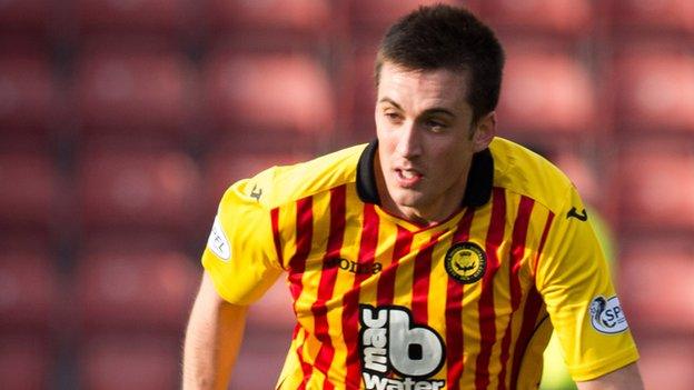 Callum Booth in action for Partick Thistle