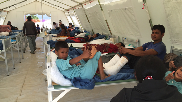 Hospital in Chautara in Nepal after the earthquake, May 2015