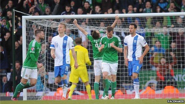 Northern Ireland players celebrate