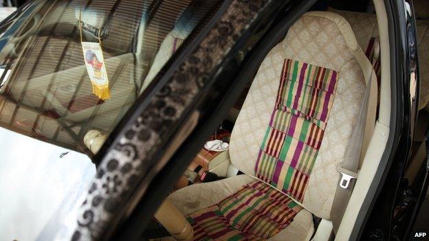 A view of the inside of a Kantanka car at the Apostle Safo Technology Research Centre in Gomoa Mpota, Ghana, on February 12, 2014.