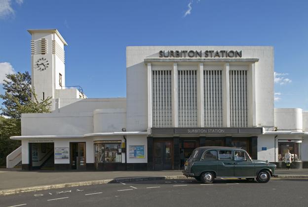 Black cab outside Surbiton station