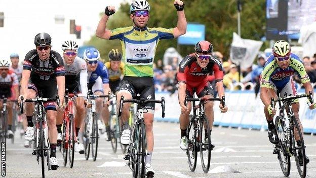 Mark Cavendish wins stage five of the Tour of California