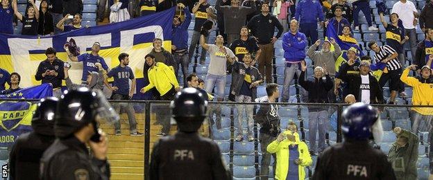 Boca Fans at La Bombonera stadium