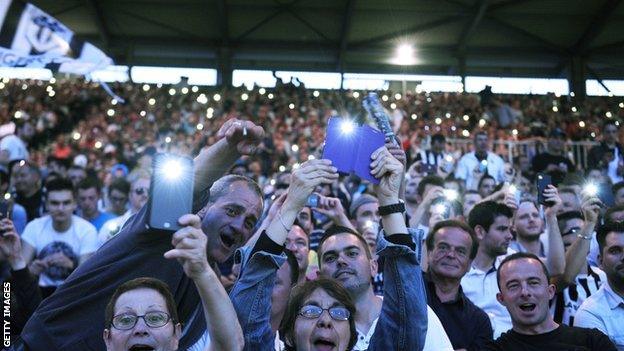 Fans at Stade Jean Bouin, Paris