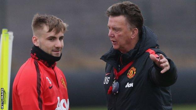 Luke Shaw and Louis van Gaal