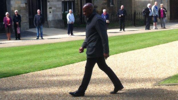 Dion Dublin at funeral of Chris Turner