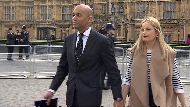 Chuka Umunna with his girlfriend