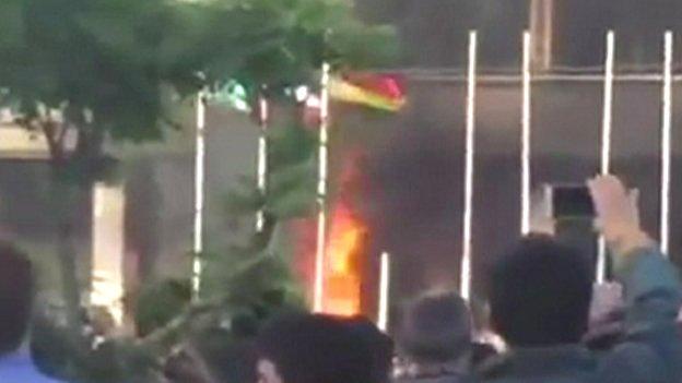 Pictures of a burning hotel in an Iranian city got a huge reaction - both inside and outside the country