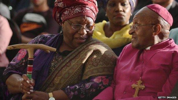 Desmond Tutu and his wife Leah - 2013