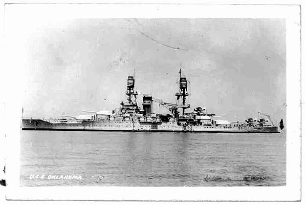 USS Oklahoma postcard