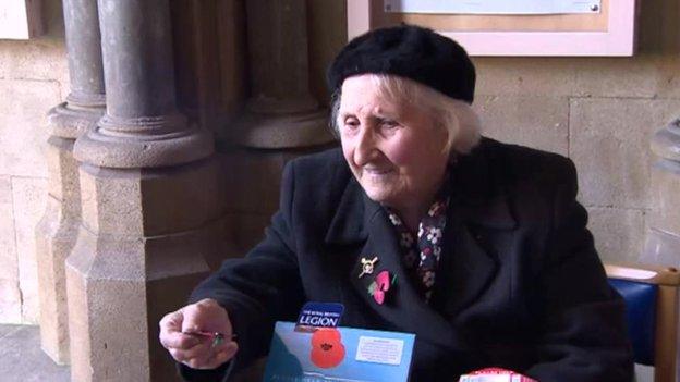 Olive Cooke pictured collecting money for the Royal British Legion