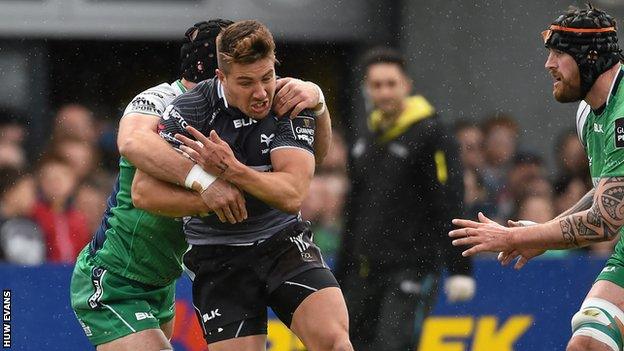 Scrum-half Rhys Webb was one of Ospreys' three try scorers in Connacht