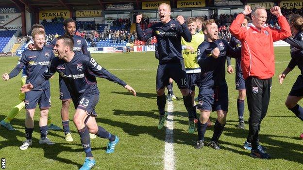 Ross County players celebrating