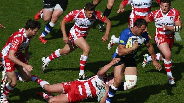 Sam Burgess bursts through for Bath against Gloucester