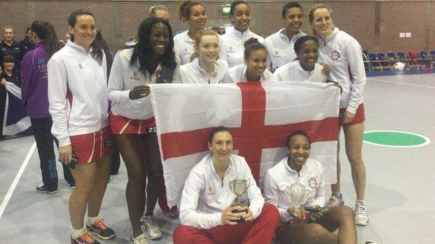 England's victorious netball team