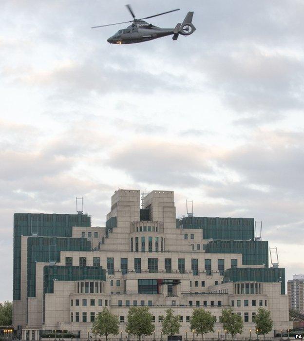 A scene from the new James Bond film is shot on the river Thames near Vauxhall