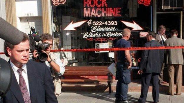 The motorcycle accessories shop in Montreal where a man was shot dead in 1995