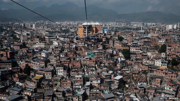 View of the Alemao complex in Rio de Janeiro on 8 April, 2015