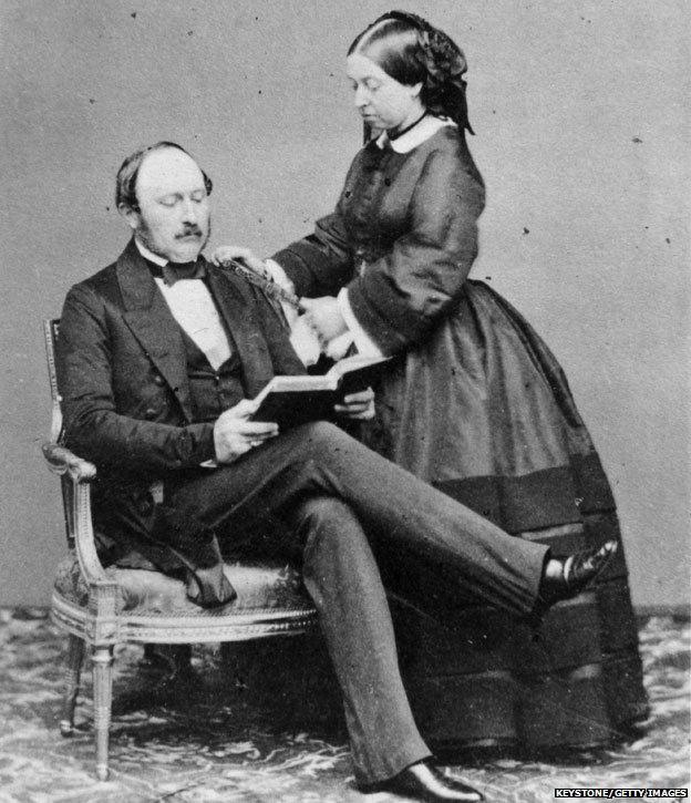 Queen Victoria and Prince Albert, the Prince Consort, at Buckingham Palace on 15 May 1860