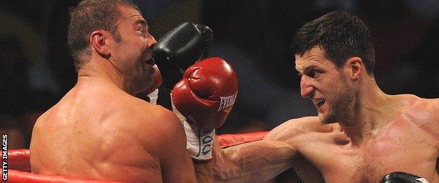 Carl Froch (right) in action against Lucian Bute