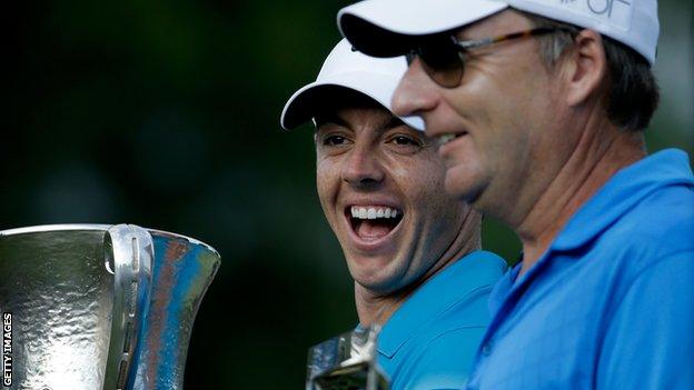 Rory McIlroy with Quail Hollow trophy