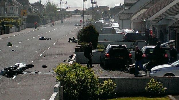 North West 200 crash scene