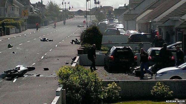 North West 200 crash scene