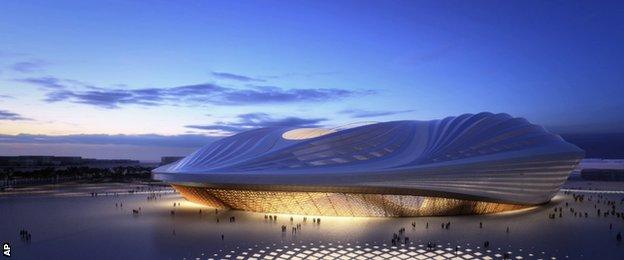 An artist's impression of the Al-Wakrah stadium in Qatar for the 2022 World Cup