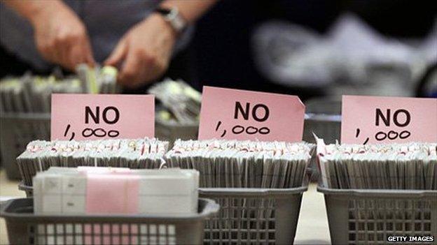 'No' votes being counted