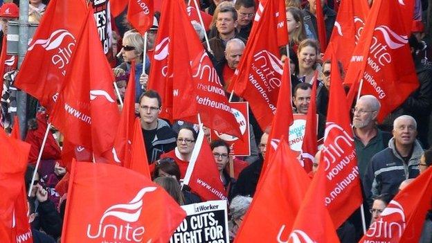 Unite workers demonstrating in 2011