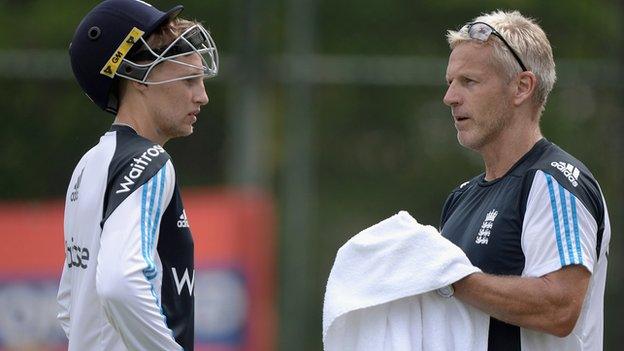 Joe Root and Peter Moores