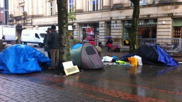 Protestors on St Anne's Square