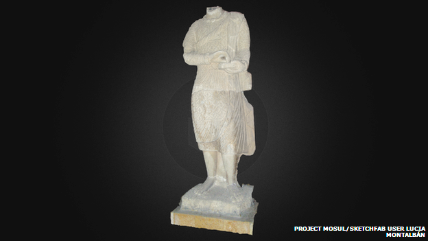 reconstructed priest statue