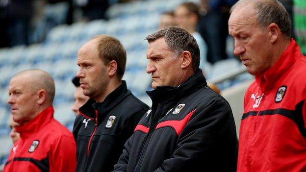 Tony Mowbray and his Coventry backroom team