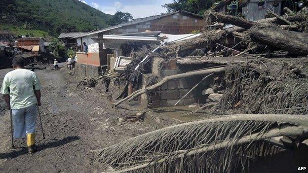 View after a landslide in Salgar on 18 May, 2015