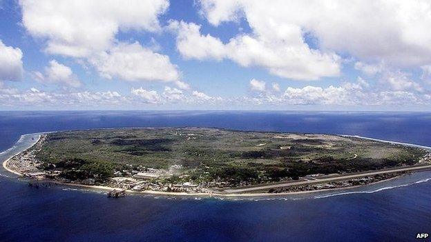 NAURU: The barren and bankrupt island state of the Republic of Nauru awaits the arrival of 521 mainly Afghan refugees, 11 September 2001 which have been refused entry into Australia.