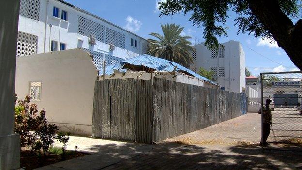 A hotel in Mogadishu, Somalia