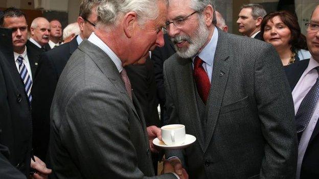 Prince Charles and Gerry Adams