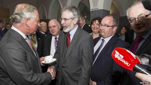 Prince Charles and Gerry Adams