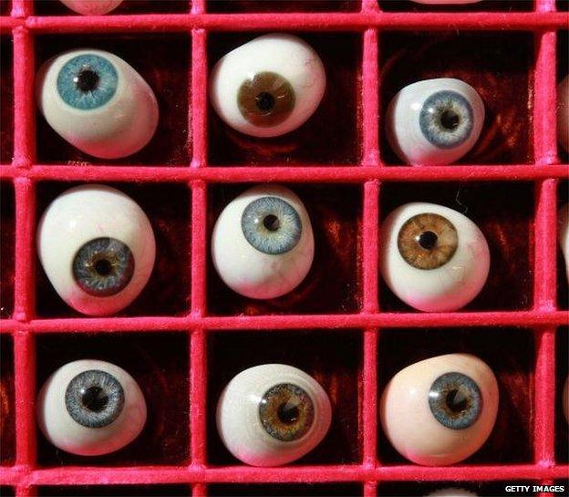 Antique glass eyes at the Science Museum