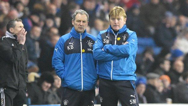 Rangers assistant manager Kenny Black and manager Stuart McCall