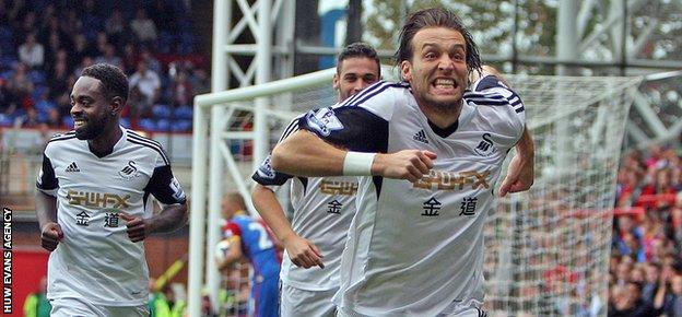 Michu scored 22 goals in 43 appearances for Swansea in his debut season