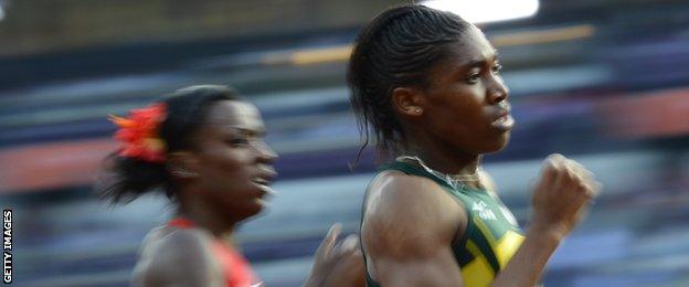 South African 800m runner Caster Semenya