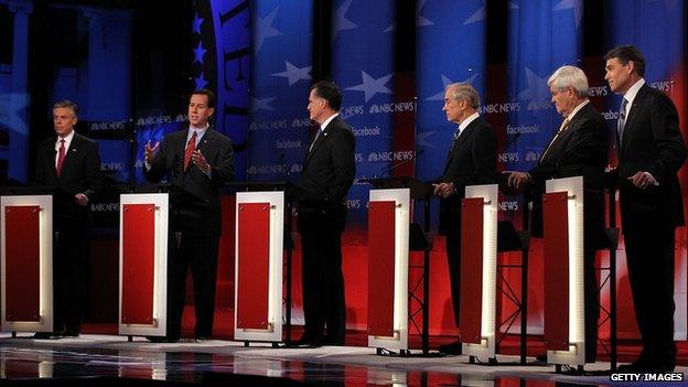 Republican candidates debate in 2012.