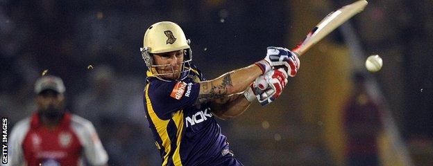 Brendon McCullum bats in the Indian Premier League