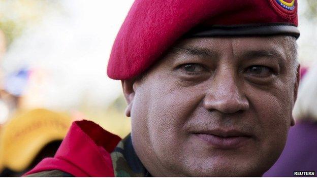 File picture of Diosdado Cabello, head of Venezuela's National Assembly at a rally in Caracas